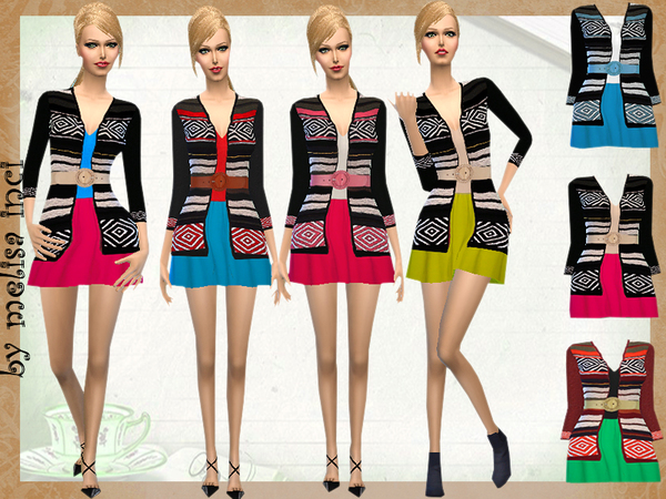  The Sims Resource: Dress With Cardigan Jacket by Melisa Inci