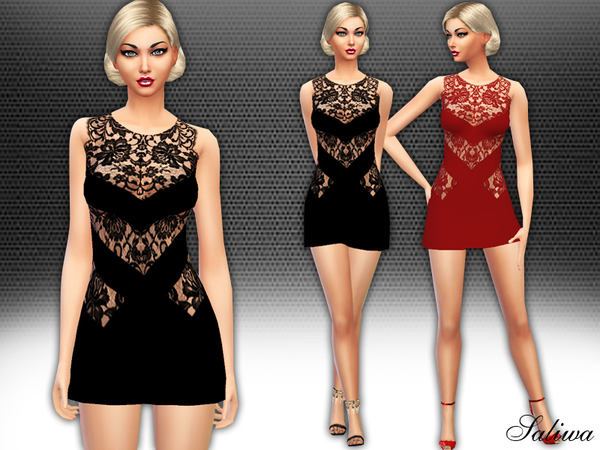  The Sims Resource: Lucia Mini Dress by Saliwa