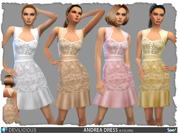  The Sims Resource: Andrea Dress by Devilicous