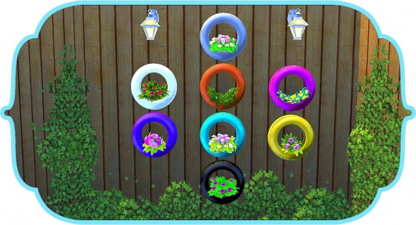  Sims 4 Designs: Wall and Floor Tire Planters