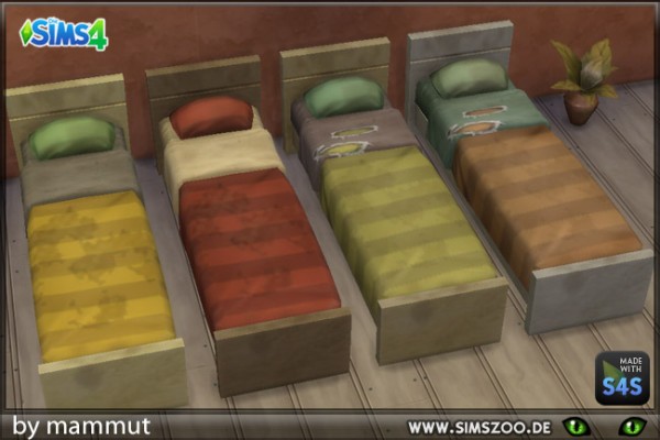  Blackys Sims 4 Zoo: Single bed Grunge