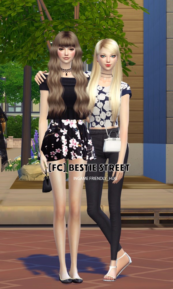 Flower Chamber: Bestie Street Couple Poses Set • Sims 4 Downloads