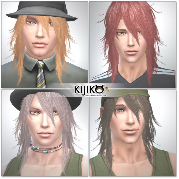  Kijiko: Shaggy Hair long hair version TS3 to TS4 conversion