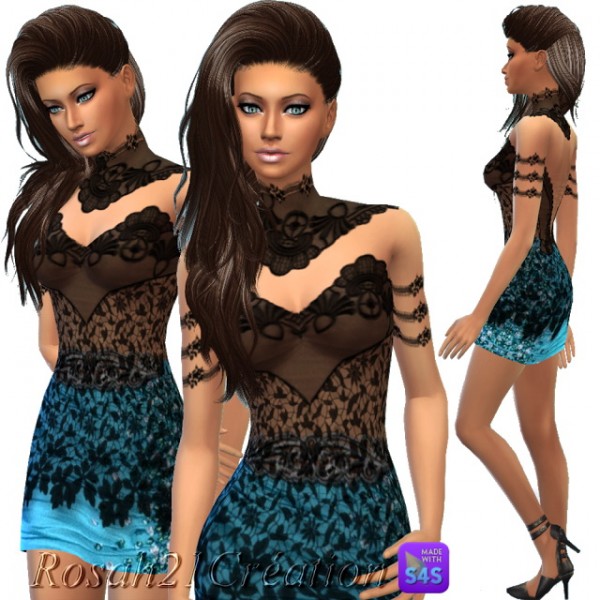 Sims Dentelle: Azurrium dress
