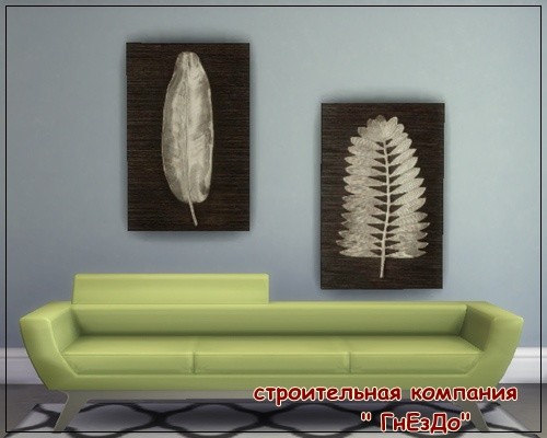  Sims 3 by Mulena: Silver Leaves 01  paintings