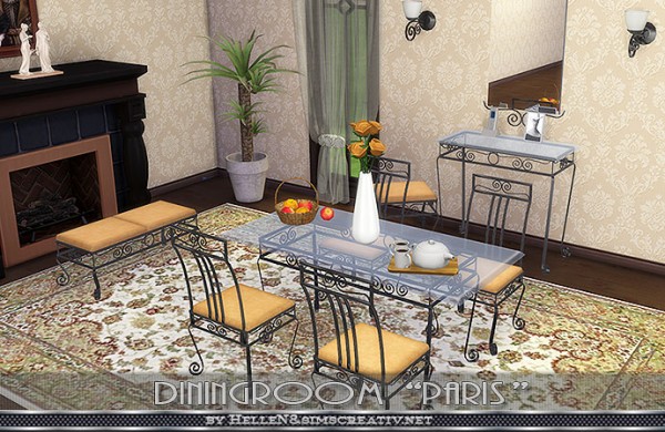  Sims Creativ: Diningroom Paris by HelleN
