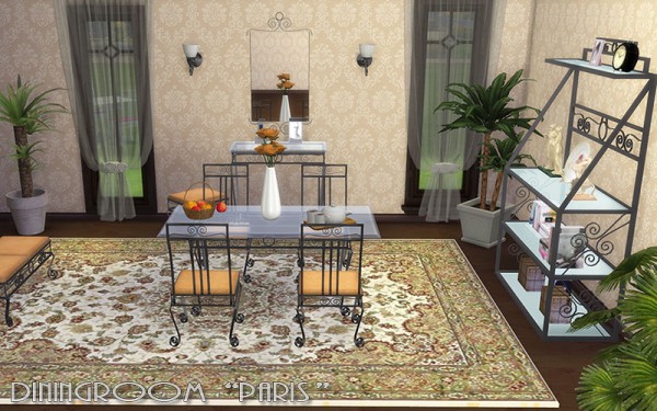  Sims Creativ: Diningroom Paris by HelleN