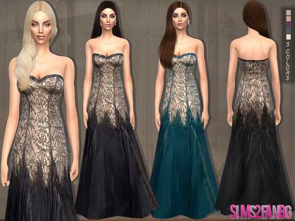  The Sims Resource: 100   Golden Gown by sims2fanbg