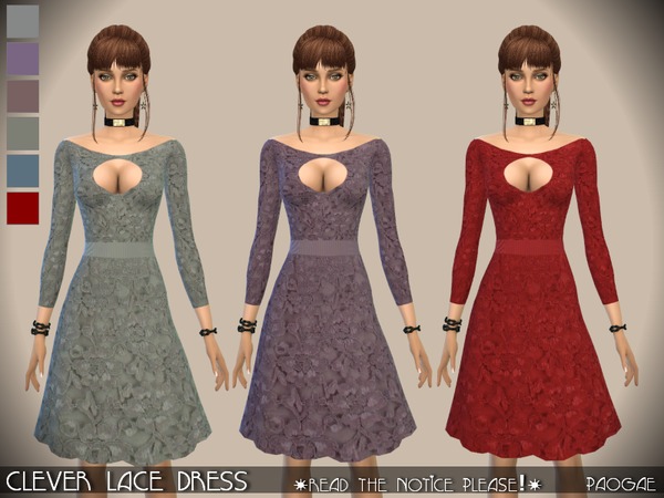  The Sims Resource: Clever Lace Dress by Paogae