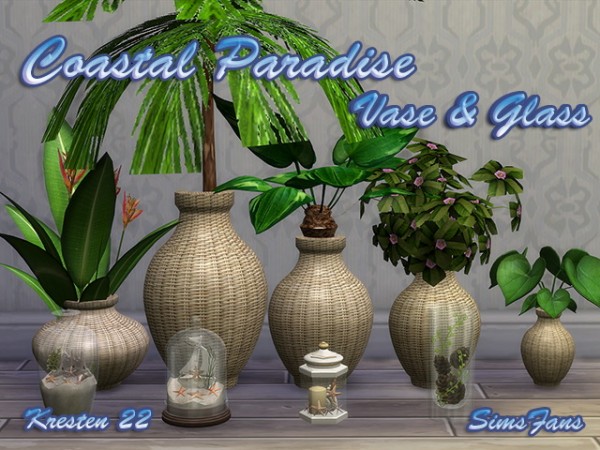 Sims Fans: Coastal Paradise   Vase & Glass by Kresten 22