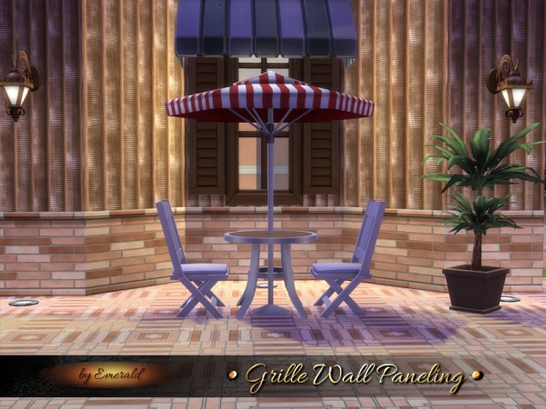  The Sims Resource: Grille Wall Paneling by Emerald
