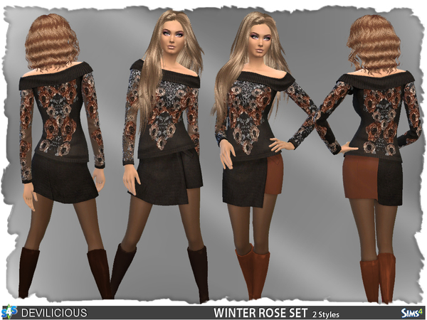  The Sims Resource: Winter Rose Set by Devilicious