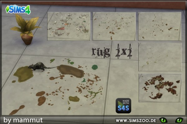  Blackys Sims 4 Zoo: Smudge rug 2x2