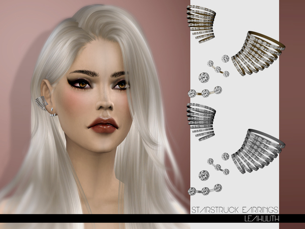  The Sims Resource: Starstruck Earrings by LeahLilith