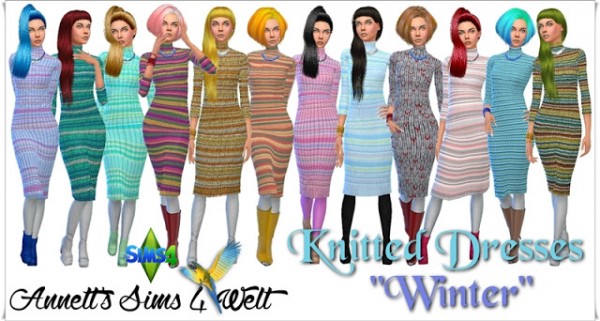  Annett`s Sims 4 Welt: Knitted Dresses Winter