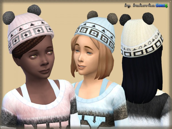  The Sims Resource: Hat Pompoms and Dress set bu Bukovka