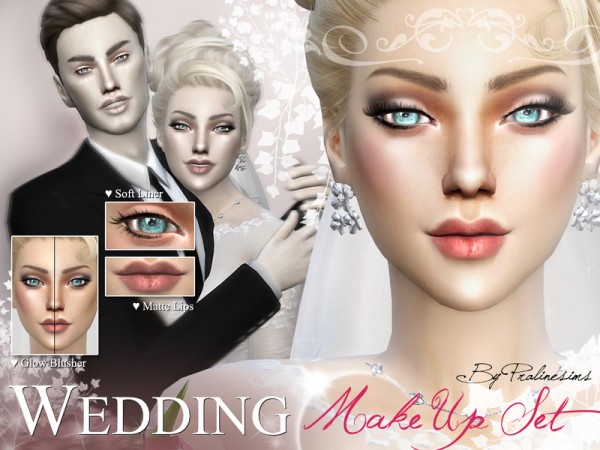  The Sims Resource: Wedding Makeup Set by Pralinesims