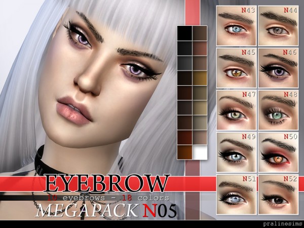  The Sims Resource: Eyebrow Megapack 5.0   10 Eyebrows
