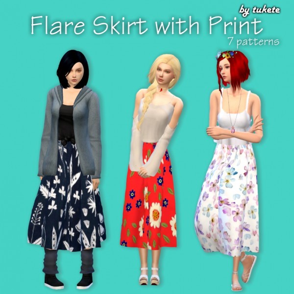  Tukete: Flare Skirt with print