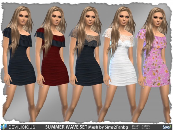  The Sims Resource: Summer Wave Dress Set by Devilicious