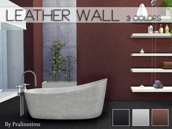  The Sims Resource: Leather Wall by PralineSims