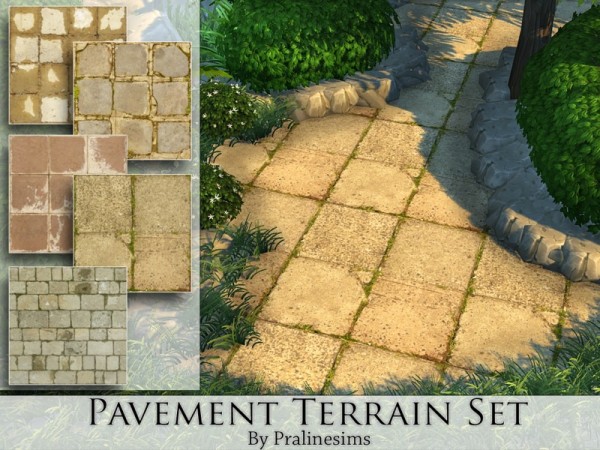  The Sims Resource: Pavement Terrain Set by Pralinesims