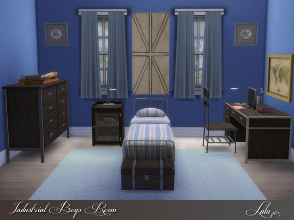  The Sims Resource: Industrial Boys Room by Lulu265