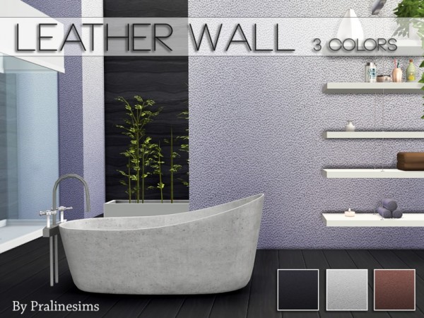  The Sims Resource: Leather Wall by PralineSims