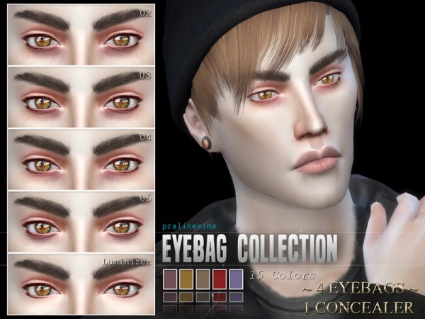  The Sims Resource: Eyebag Collection   5 Eyebags by Pralinesims