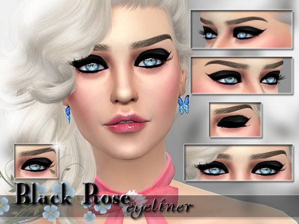  The Sims Resource: Black Rose Eyeliner by Pinkzombiecupcakes