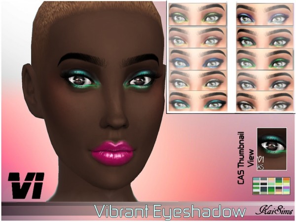  The Sims Resource: Vibrant Eyeshadow  V1  by KaiSims