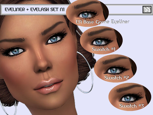  The Sims Resource: Eyeliner + Eyelash Set N1 by MartyP