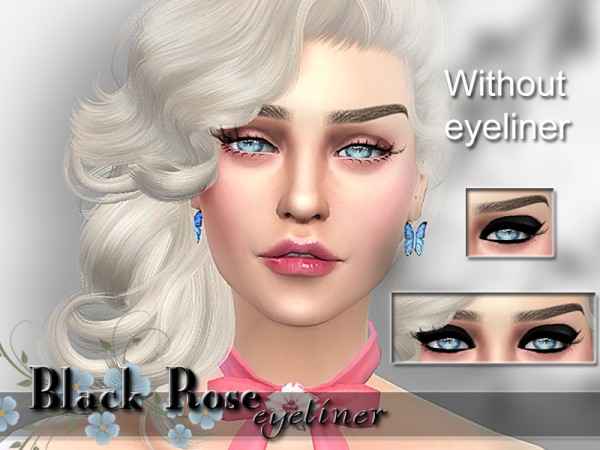  The Sims Resource: Black Rose Eyeliner by Pinkzombiecupcakes