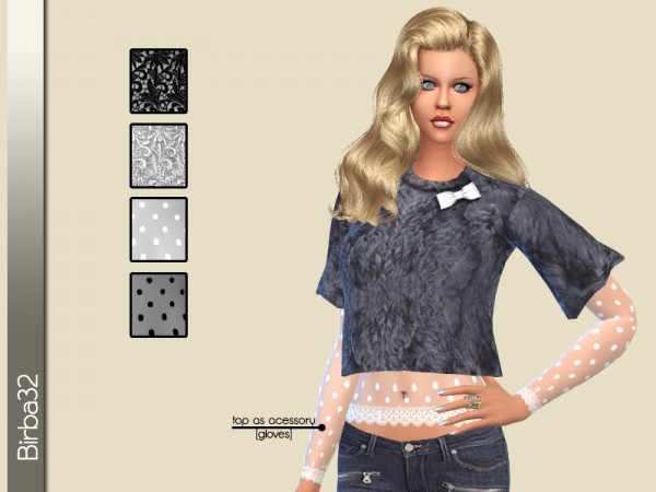  The Sims Resource: Winter short sweater and lace top by Birba32