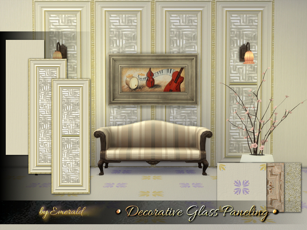  The Sims Resource: Decorative Glass Paneling by emerald