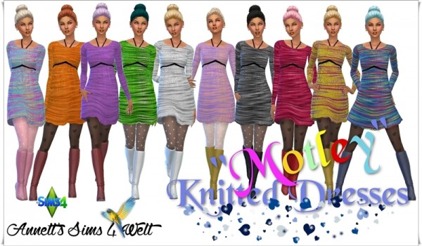  Annett`s Sims 4 Welt: Knitted Dresses Motley