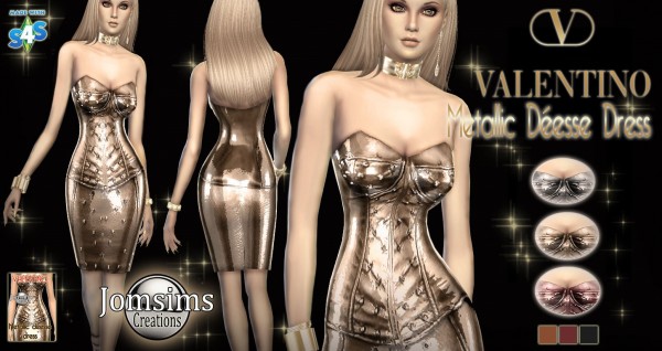  Jom Sims Creations: Valentino Metallic dress
