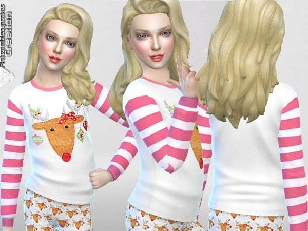  The Sims Resource: Reindeer Pyjama Winter Set by Pinkzombiecupcakes