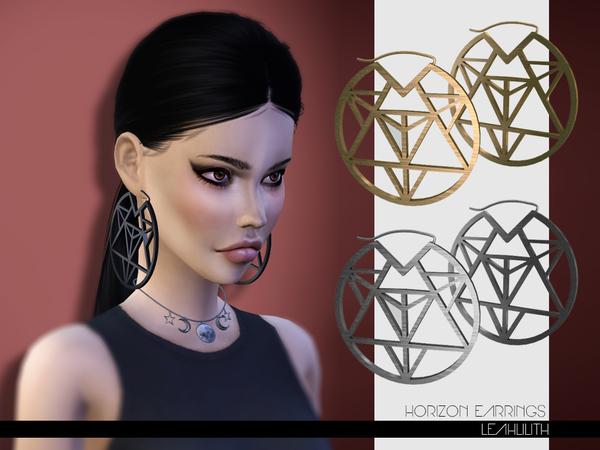  The Sims Resource: Horizon Earrings by LeahLilith