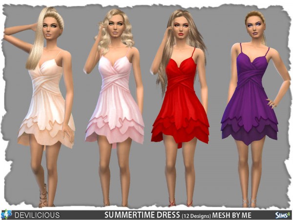 The Sims Resource: SummerTime Dress 12 Designs by Devilicous