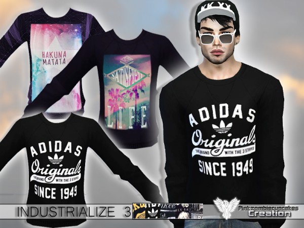  The Sims Resource: Industrialize 3 Pack Sweatshirts by Pinkzombiecupcake