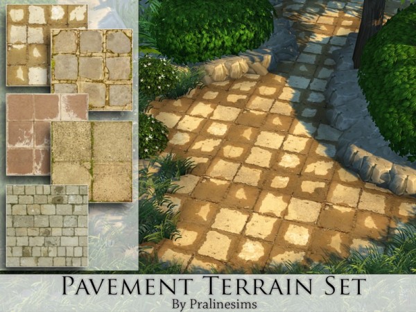  The Sims Resource: Pavement Terrain Set by Pralinesims