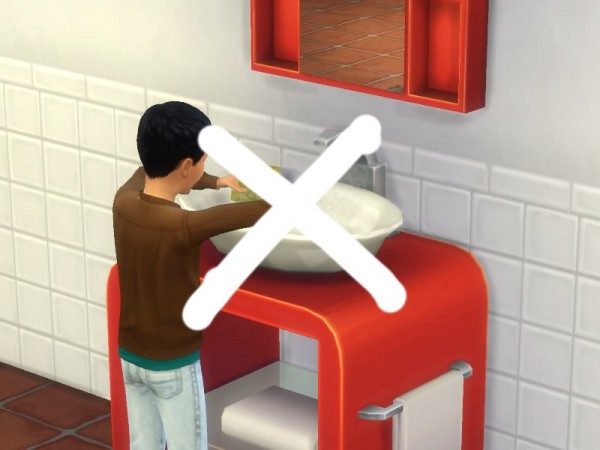  Mod The Sims: No Dishes in Bathroom Sinks by plasticbox