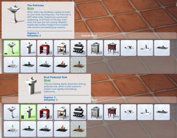  Mod The Sims: No Dishes in Bathroom Sinks by plasticbox