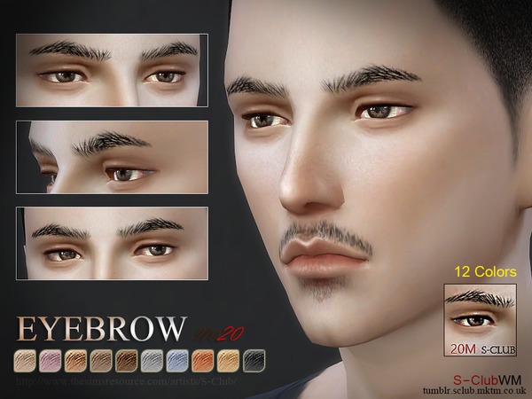  The Sims Resource: Eyebrows 20M by S Club