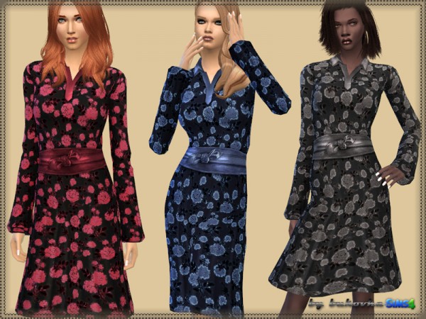  The Sims Resource: Dress Floral Pattern by bukovka