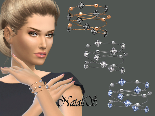  The Sims Resource: Multi row chain with beads and crystals by NataliS