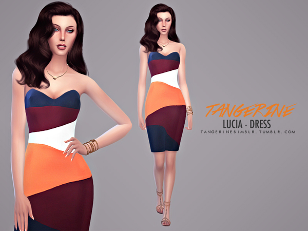  Sims Fans: Lucia dress by Tangerine