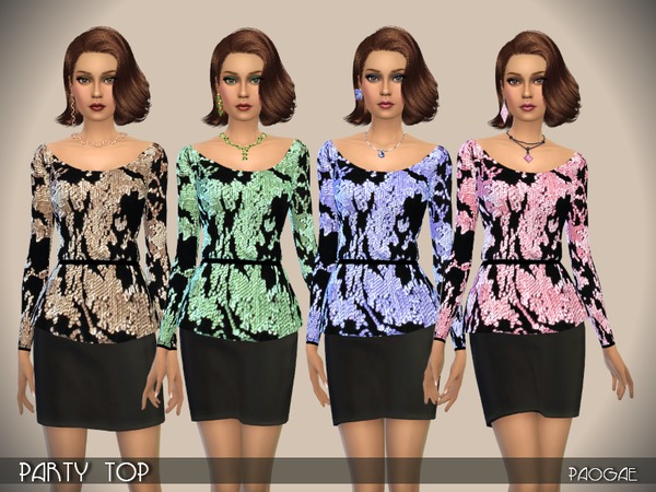  The Sims Resource: Party Top by Paogae