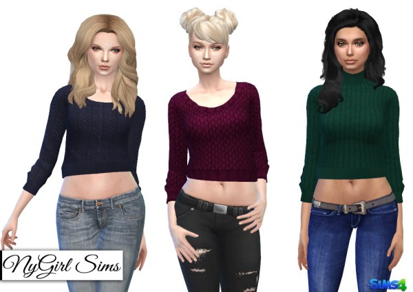  NY Girl Sims: Knitted Crop Sweaters